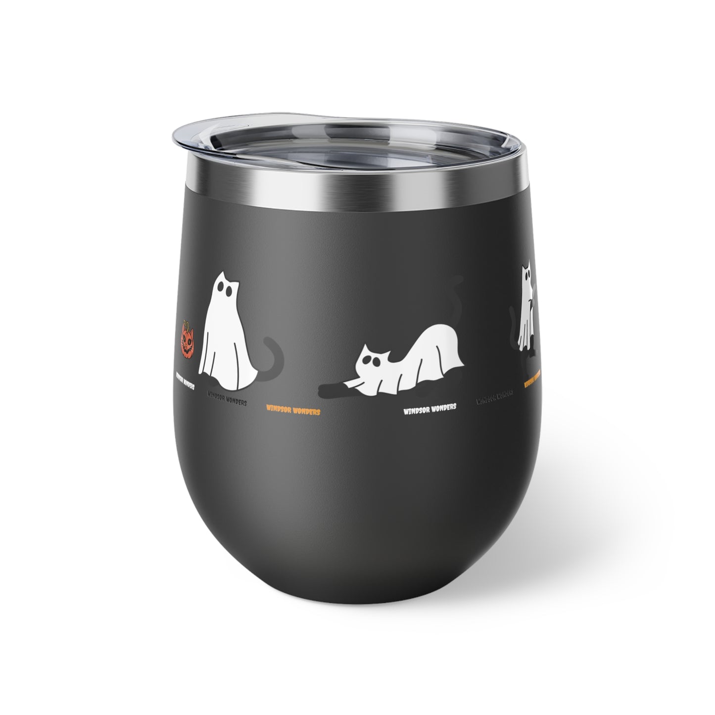 Windsor Wonders Ghost Cats Copper Vacuum Insulated Cup, 12oz