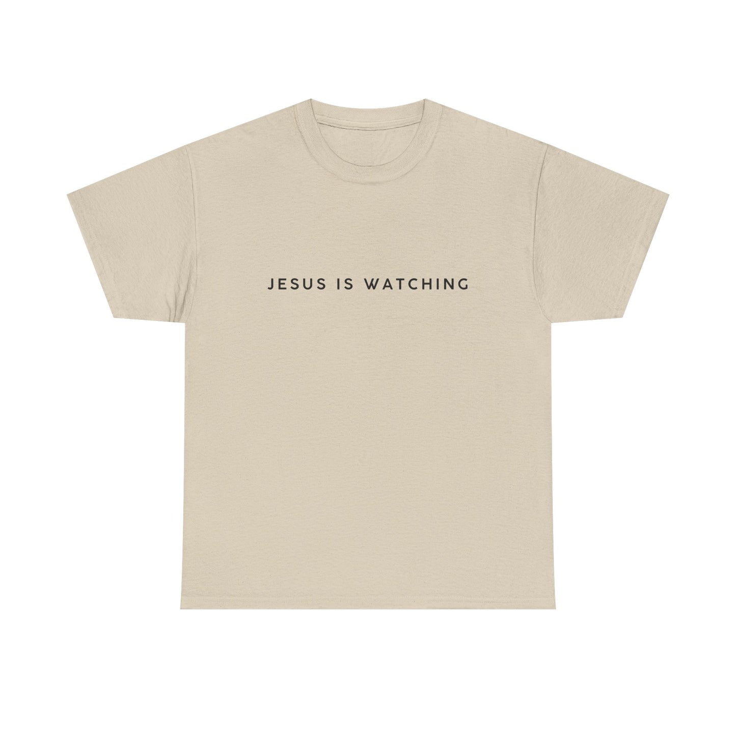 Funny Religious T-Shirt, Jesus is Watching Tee, Humorous Christian Apparel, Gift for Believers, Unique Faith-Based Clothing