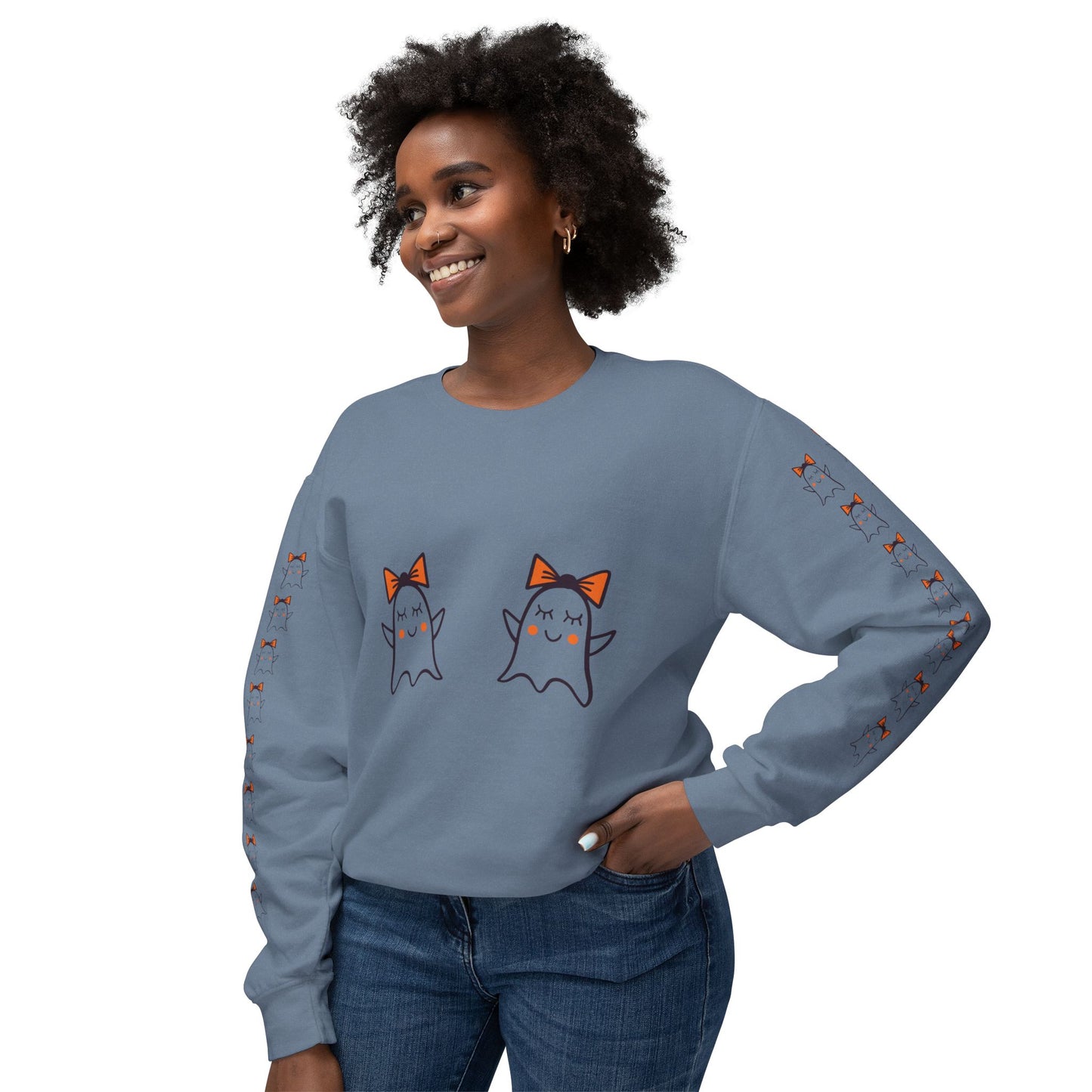 Cute Ghosts Unisex Lightweight Crewneck Sweatshirt