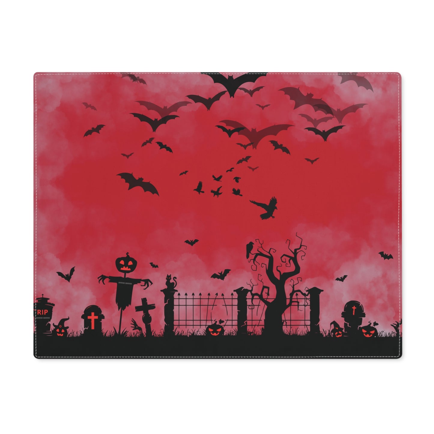 Windsor Wonders Dark Red Halloween Graveyard Placemat, 1pc