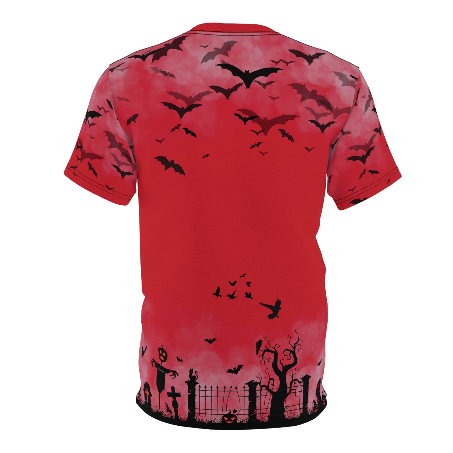 Windsor Wonders Red Graveyard Bats Unisex Cut & Sew Tee (AOP)