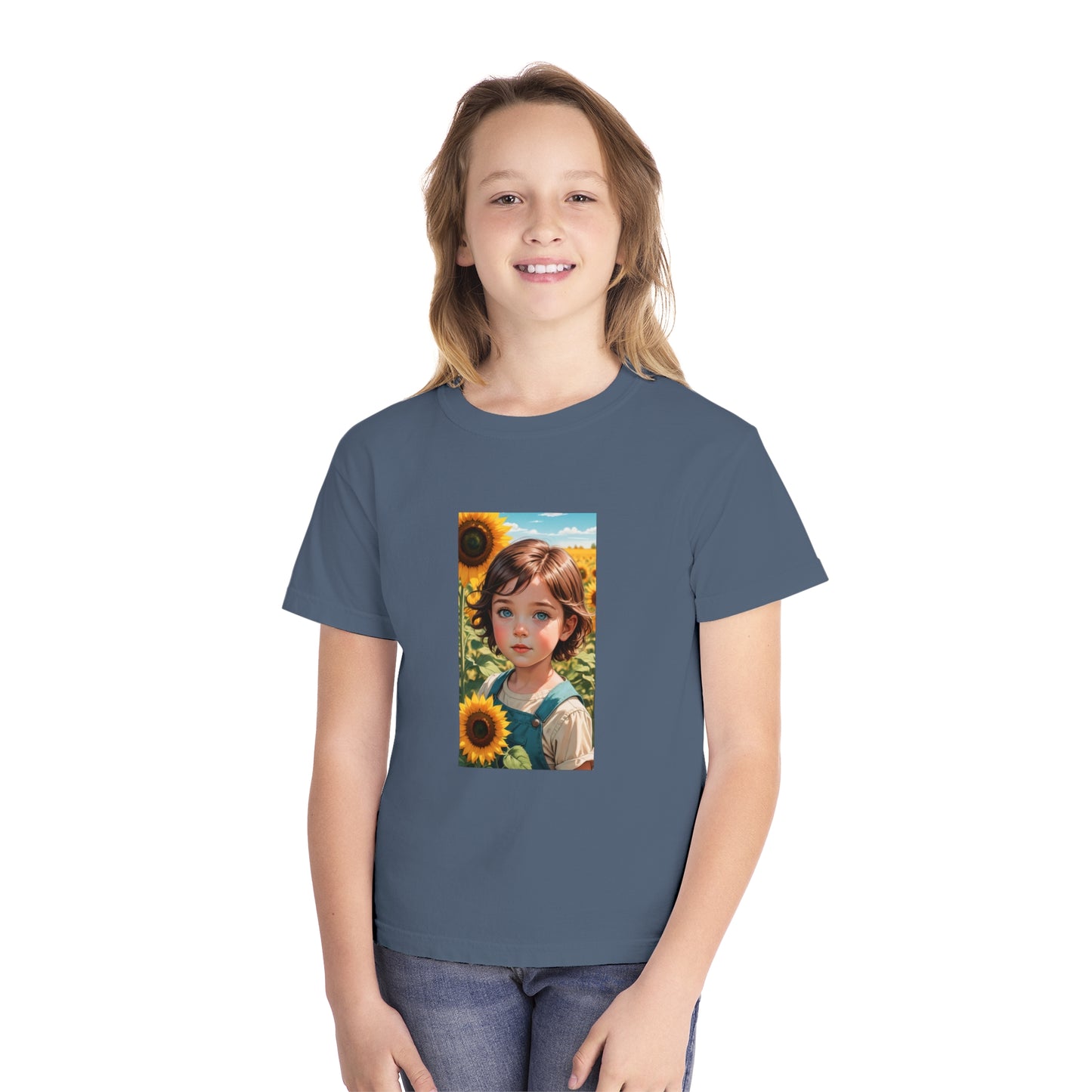Kalli Sunflower Youth T-Shirt - Midweight Cotton Tee