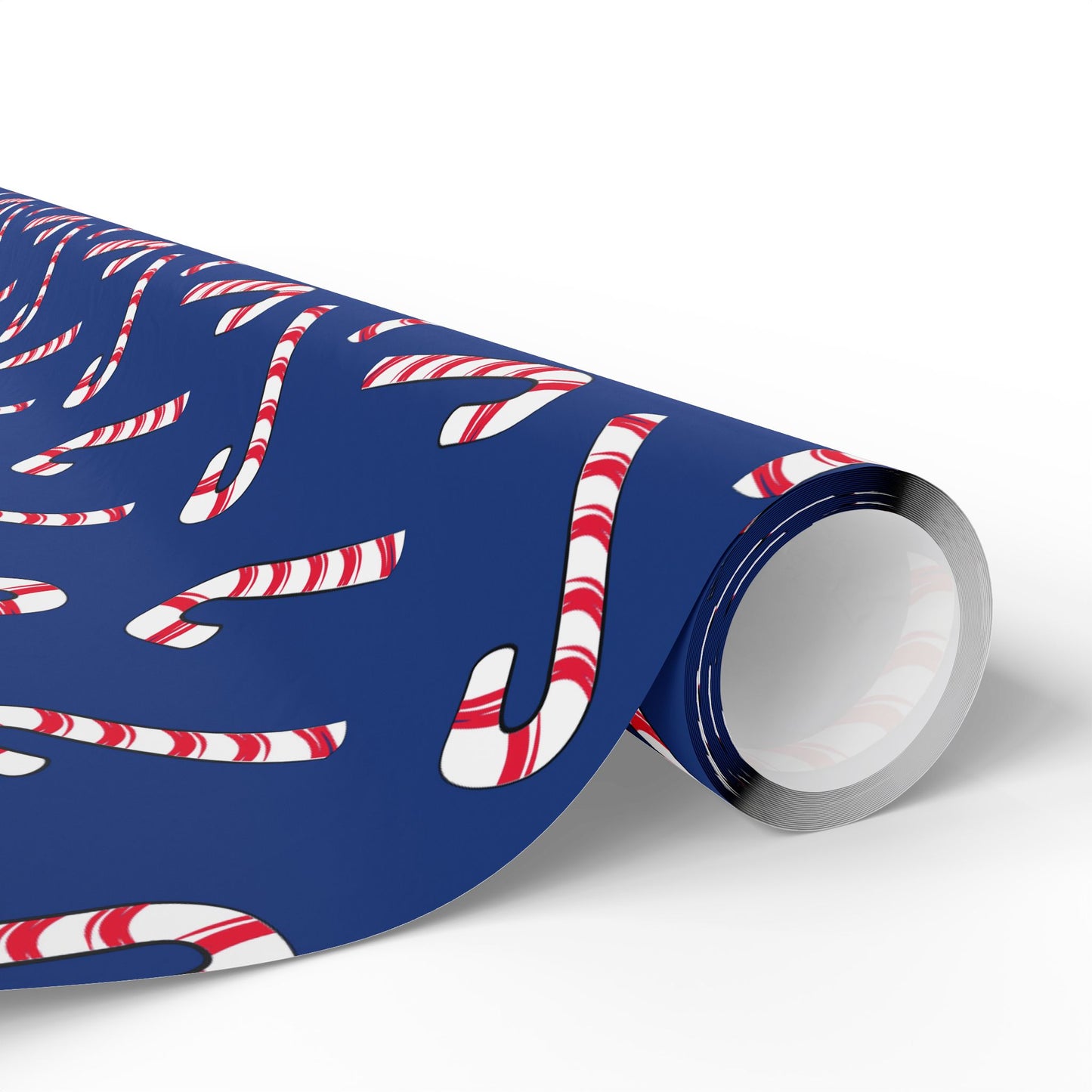 Dark Blue Candy Cane Wrapping Papers