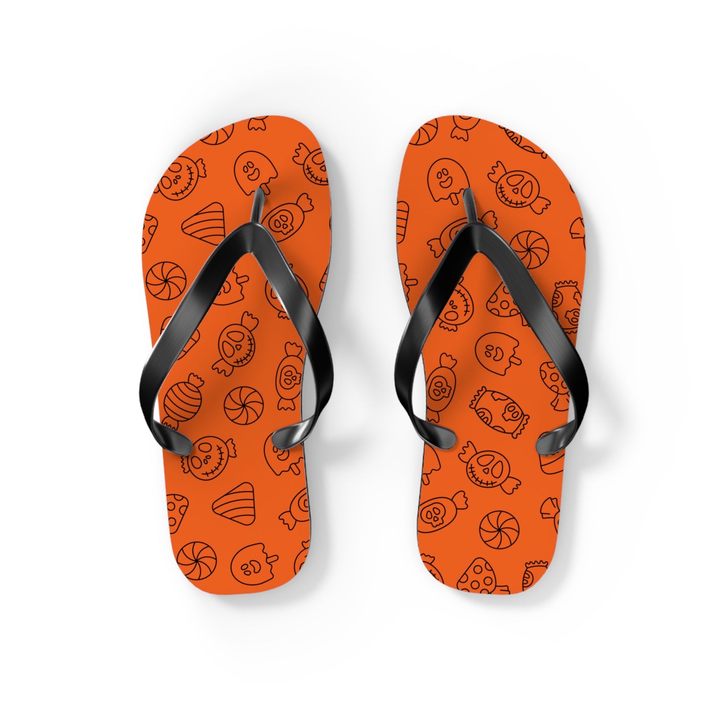Windsor Wonders Orange Halloween Candy Flip Flops