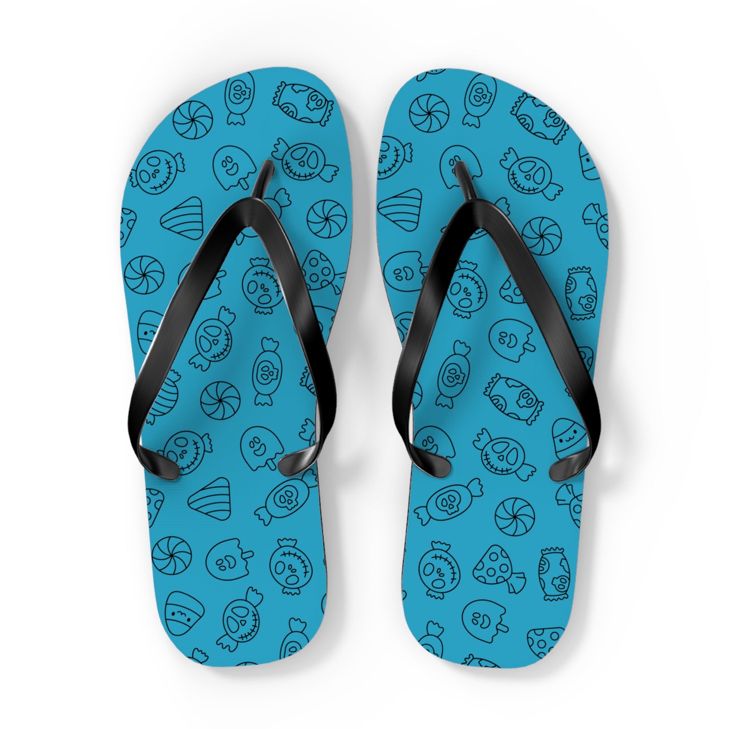 Windsor Wonders Turquoise Halloween Candy Flip Flops