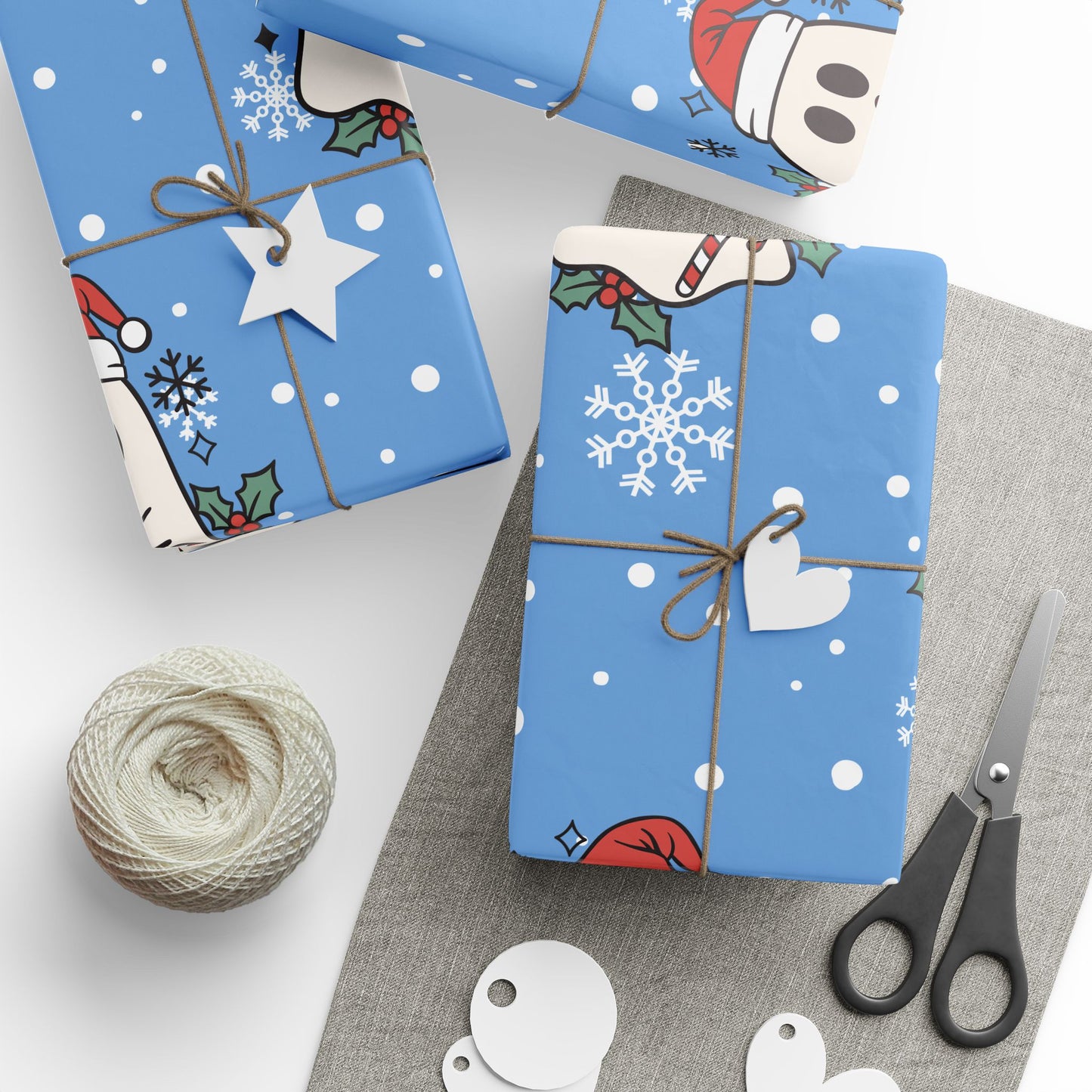 Festive Spirits Wrapping Papers Light Blue