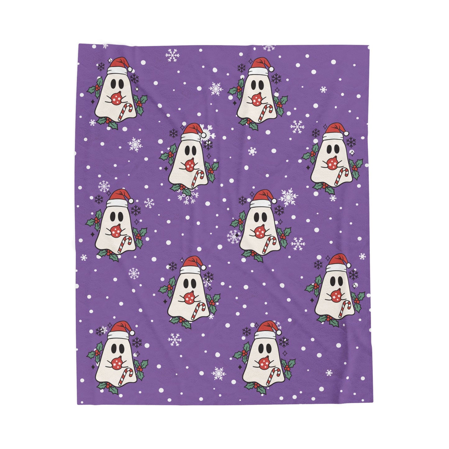 Festive Spirits Light Purple Velveteen Plush Blanket