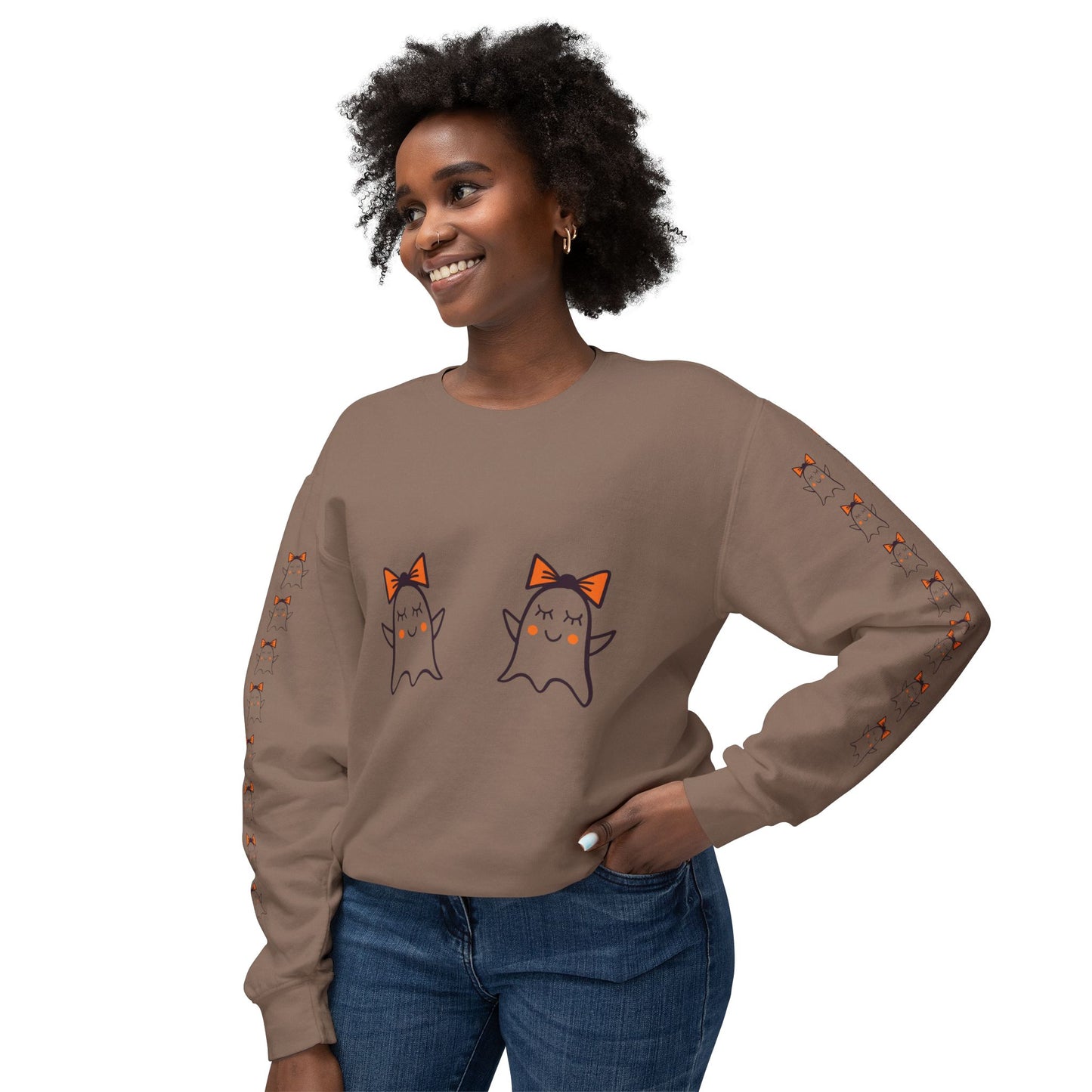 Cute Ghosts Unisex Lightweight Crewneck Sweatshirt