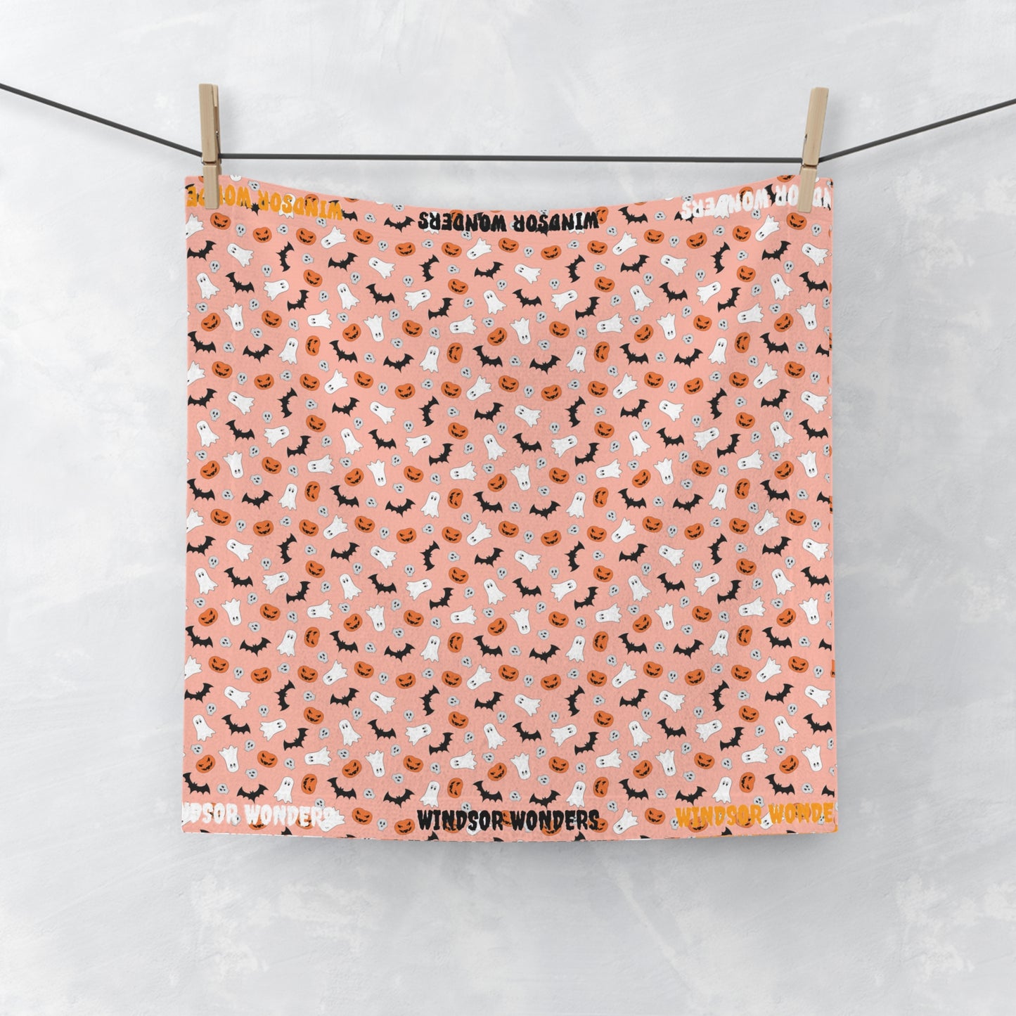 Windsor Wonders Orange Halloween Face Towel