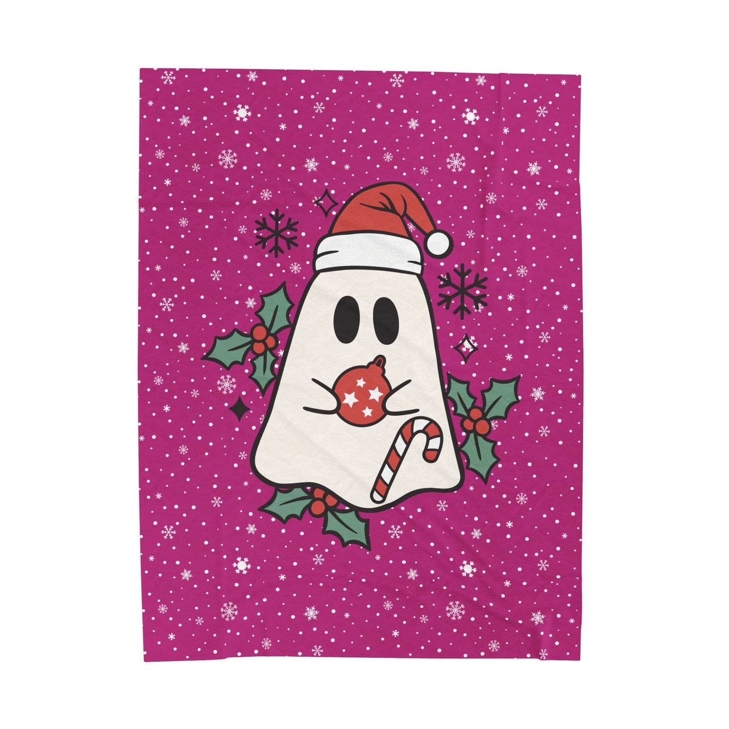 Big Festive Spirits Pink Velveteen Plush Blanket