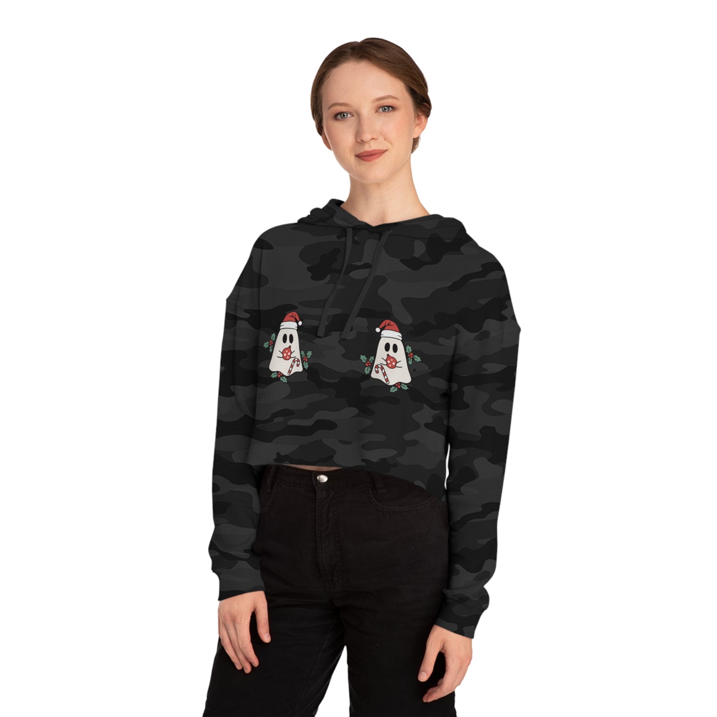 Festive Spirits Women’s Cropped Hooded Sweatshirt