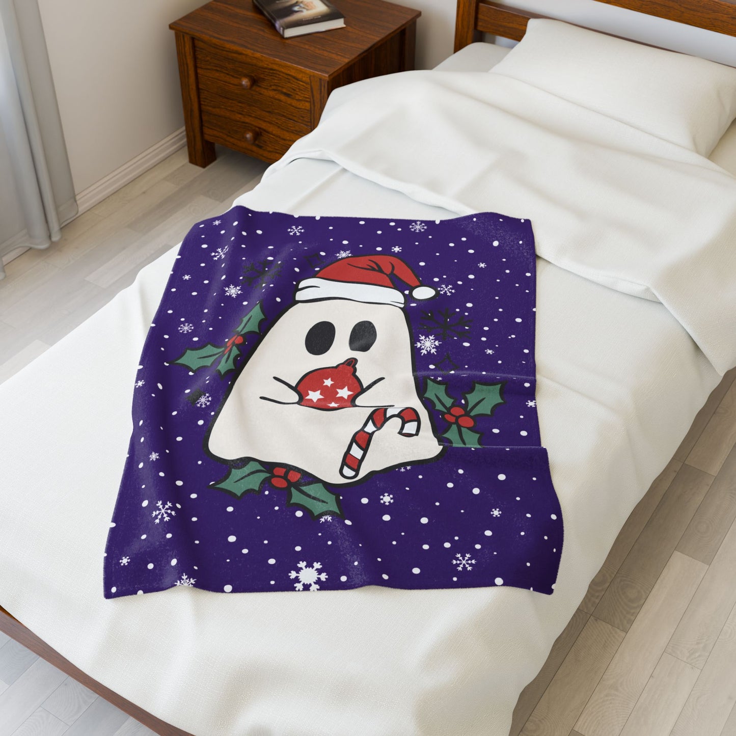 Big Festive Spirits Purple Velveteen Plush Blanket