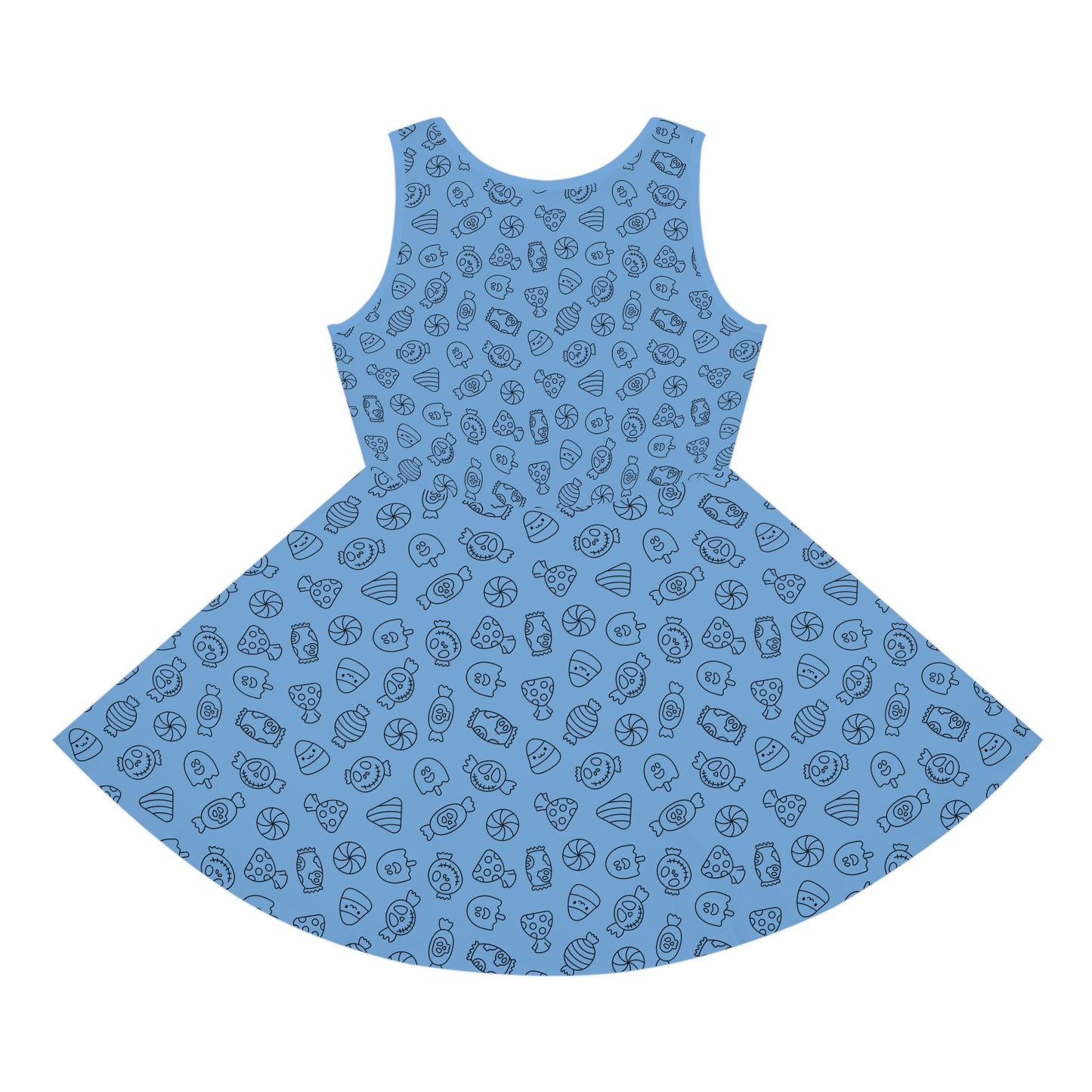 Light Blue Halloween Candy Girls' Sleeveless Sundress (AOP)