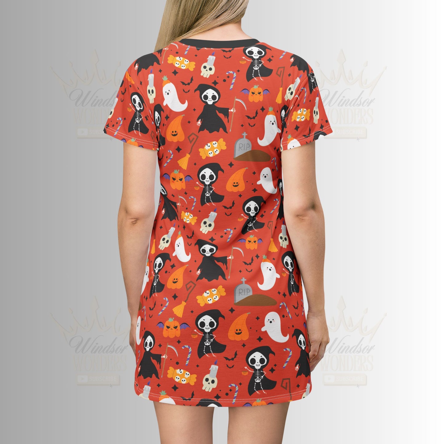 Halloween Reapers T-Shirt Dress, Spooky Cute Ghosts and Pandas, Casual Fall Fashion, Trick or Treat Dress, Costume Party Outfit, Kids [...]