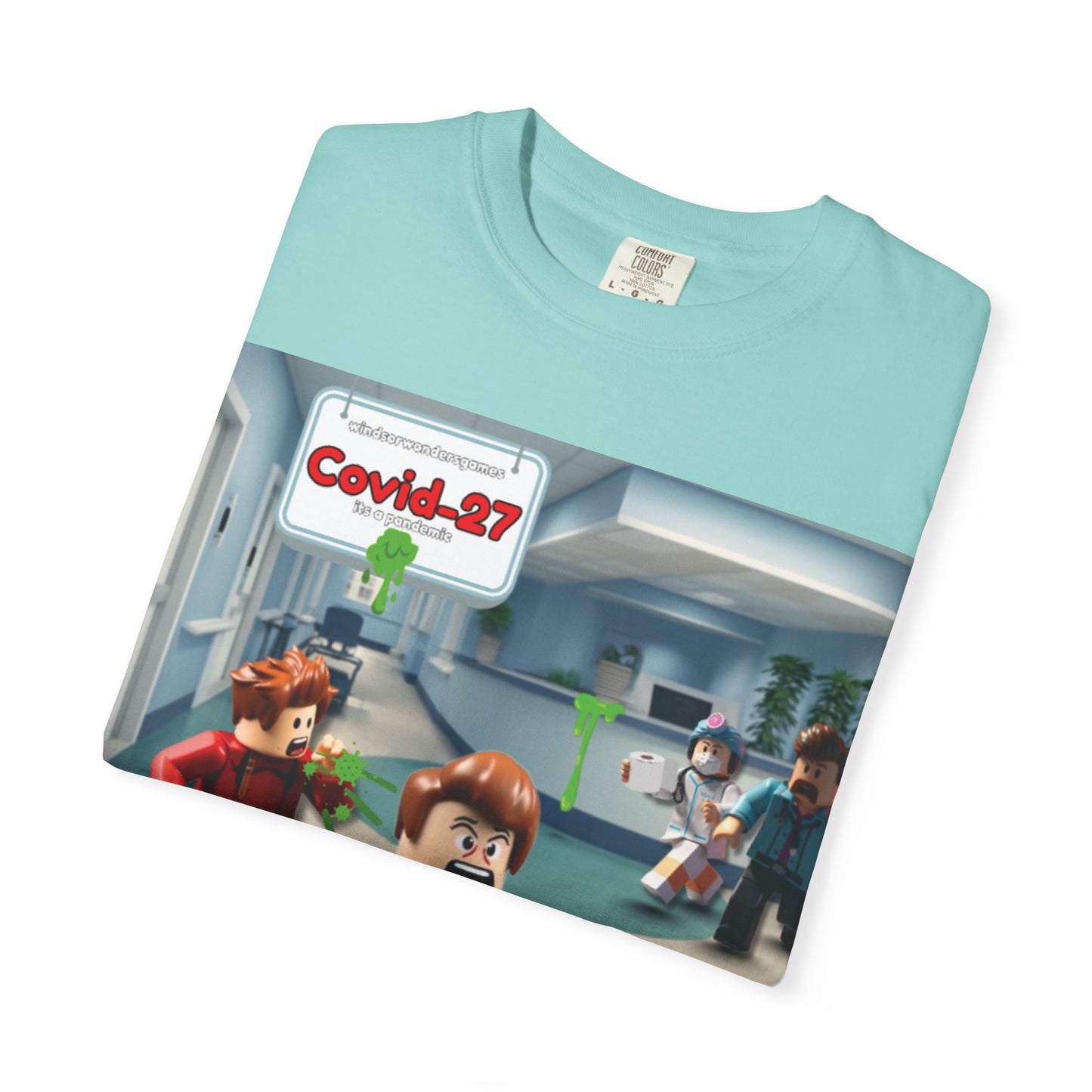 Covid-27 Pandemic Panic T-Shirt | Blocky Characters