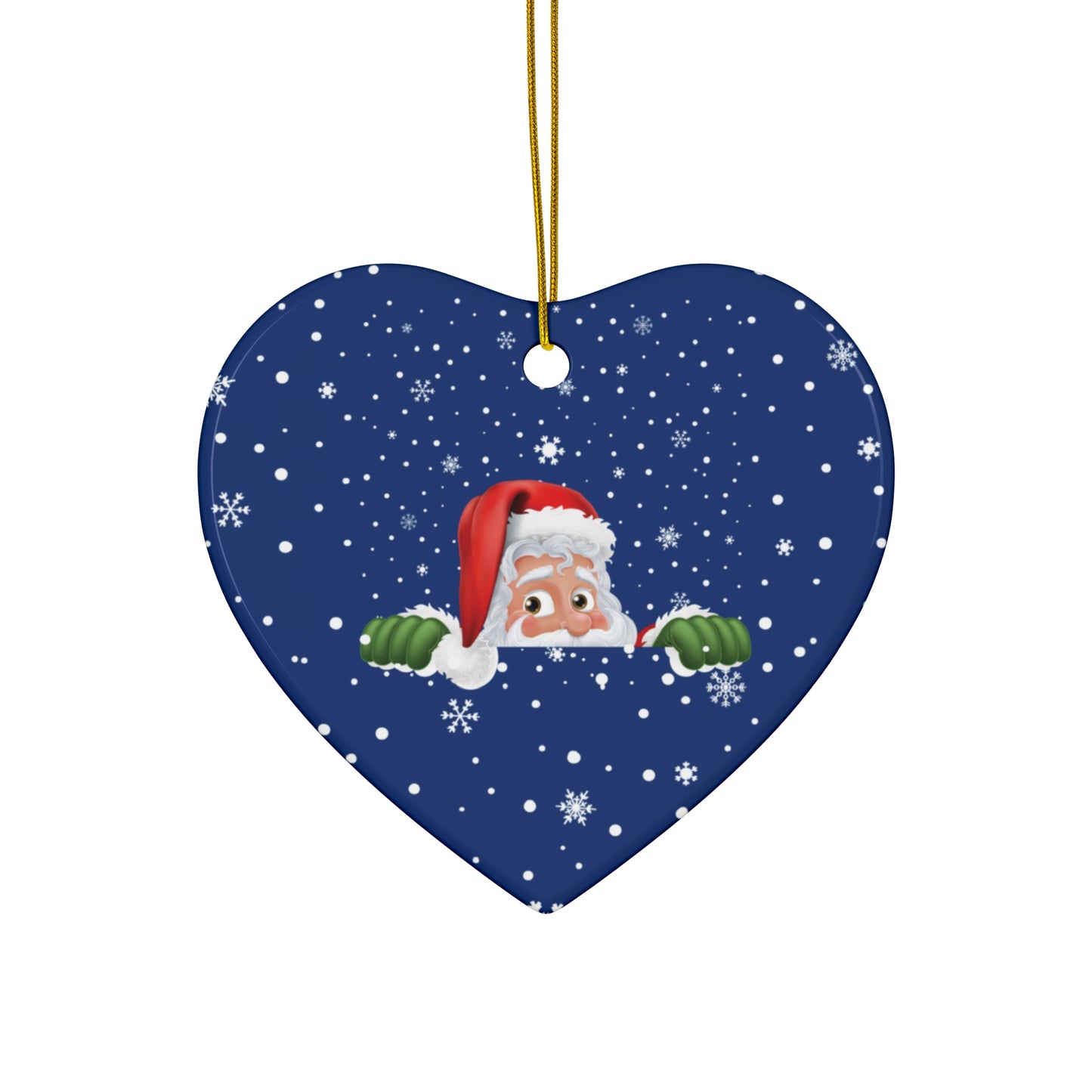 Santa Ceramic Ornament, 4 Shapes