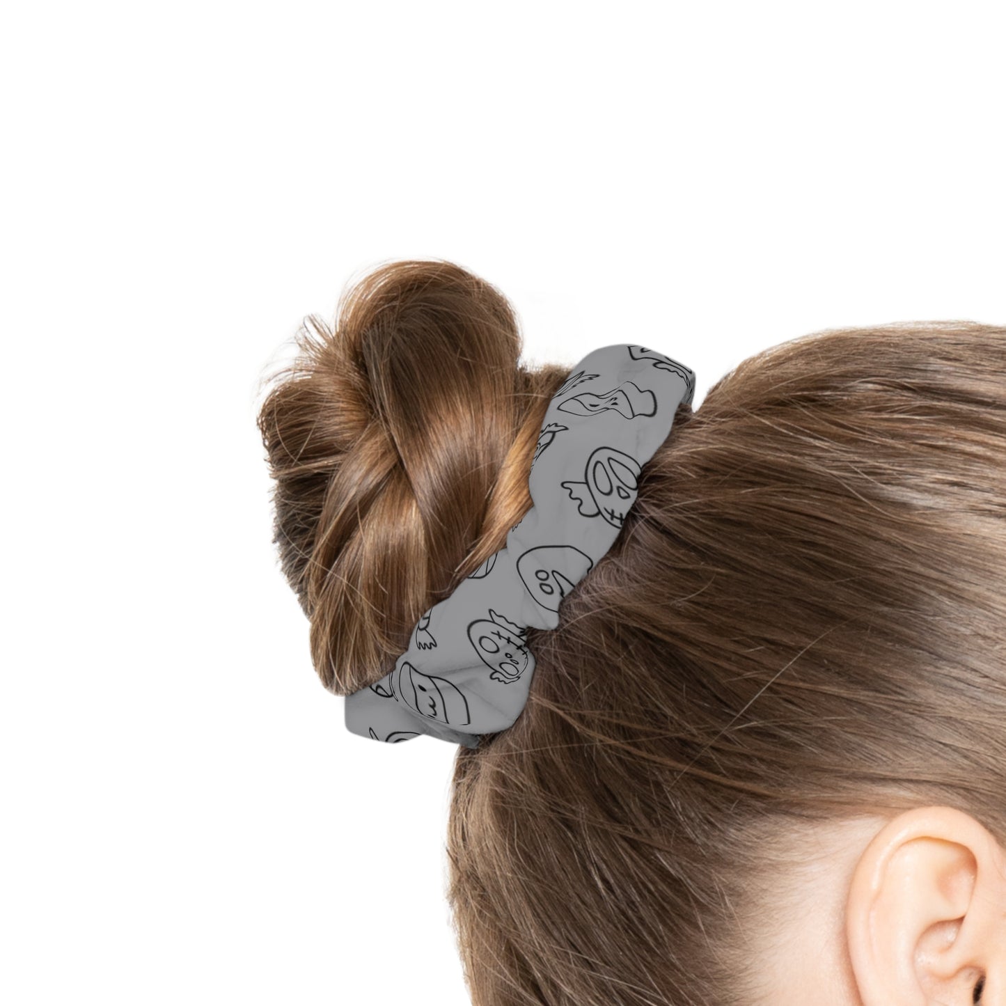 Windsor Wonders Grey Halloween Candy Scrunchie