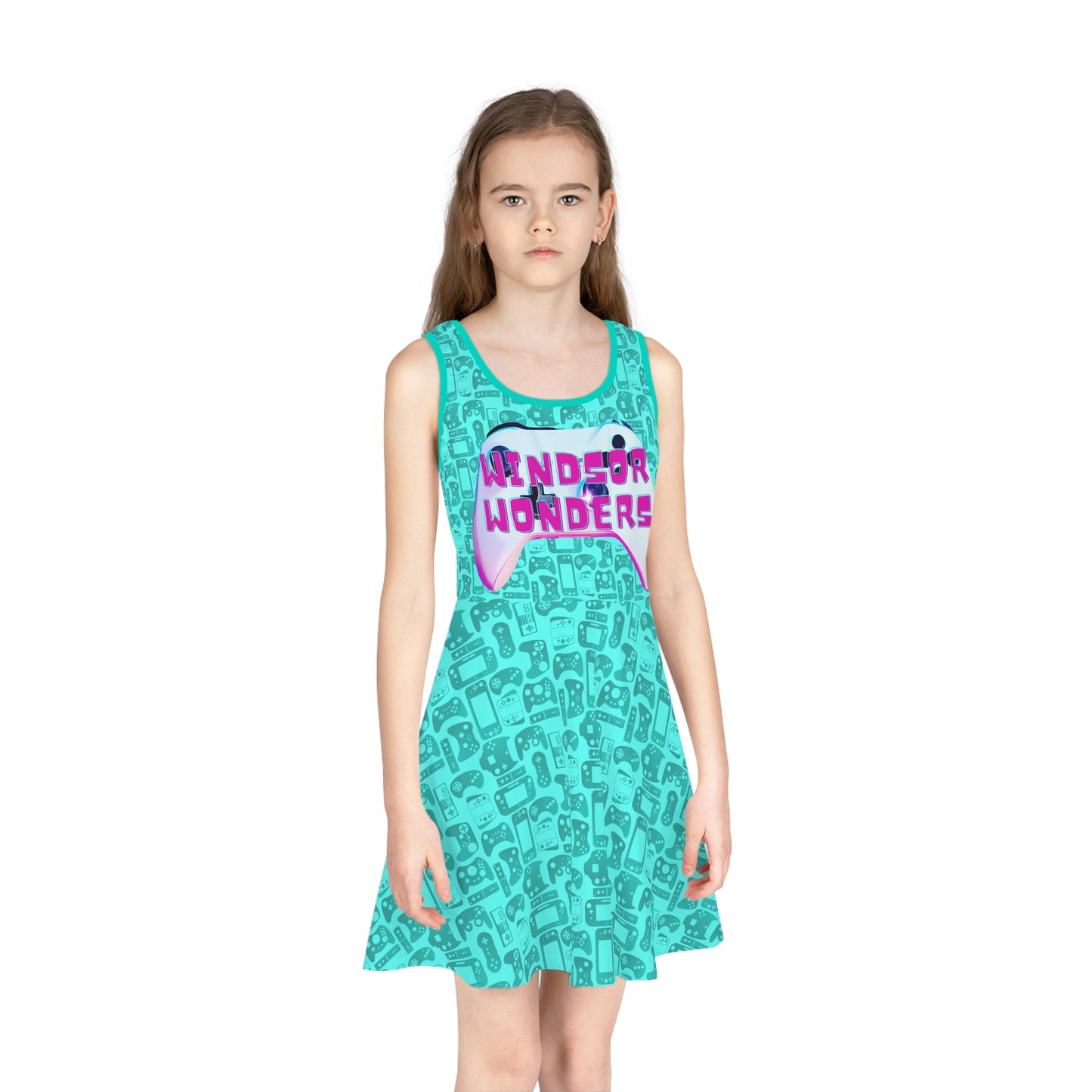 Windsor Wonders Games Girls' Sleeveless Sundress (AOP)