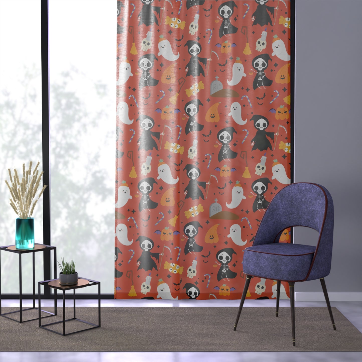 Windsor Wonders Reaper Halloween Window Curtain