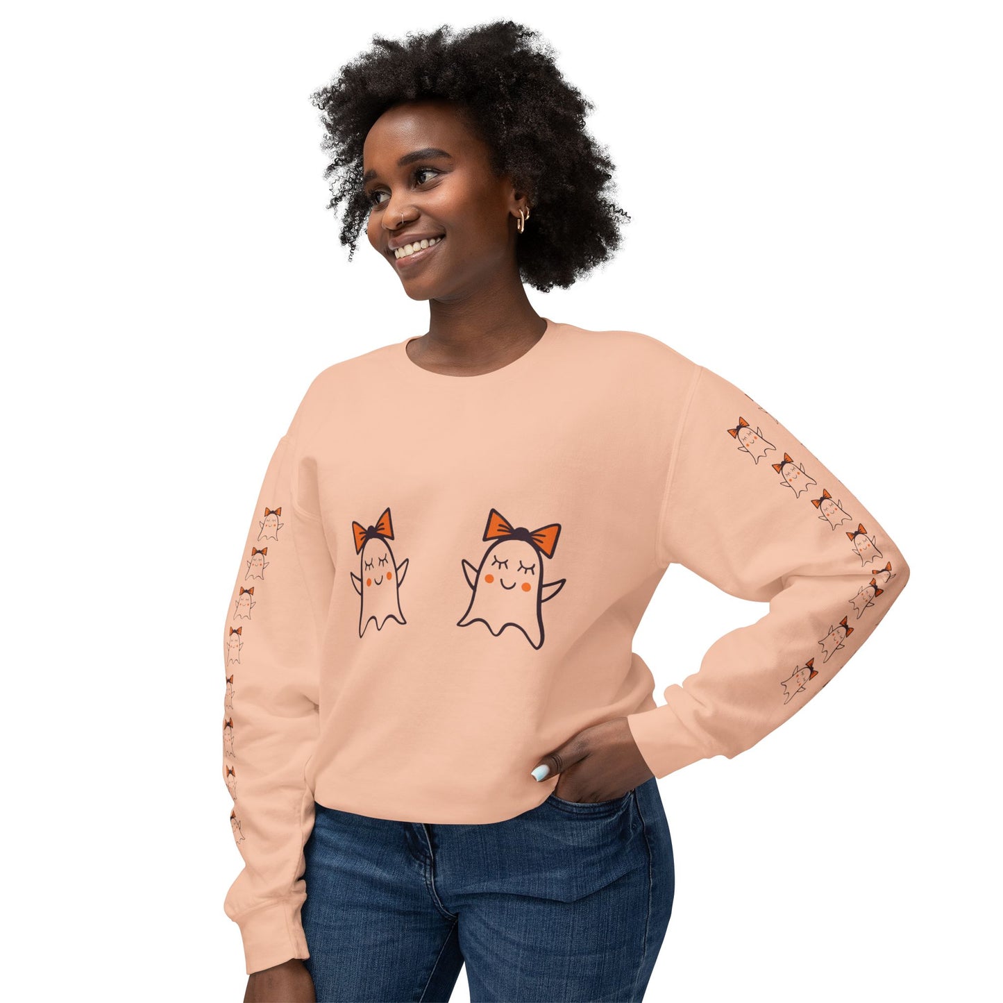 Cute Ghosts Unisex Lightweight Crewneck Sweatshirt