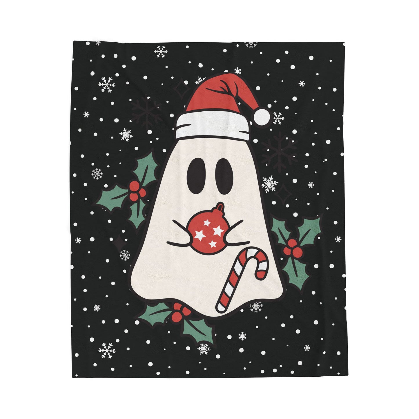 Big Festive Spirits Black Velveteen Plush Blanket