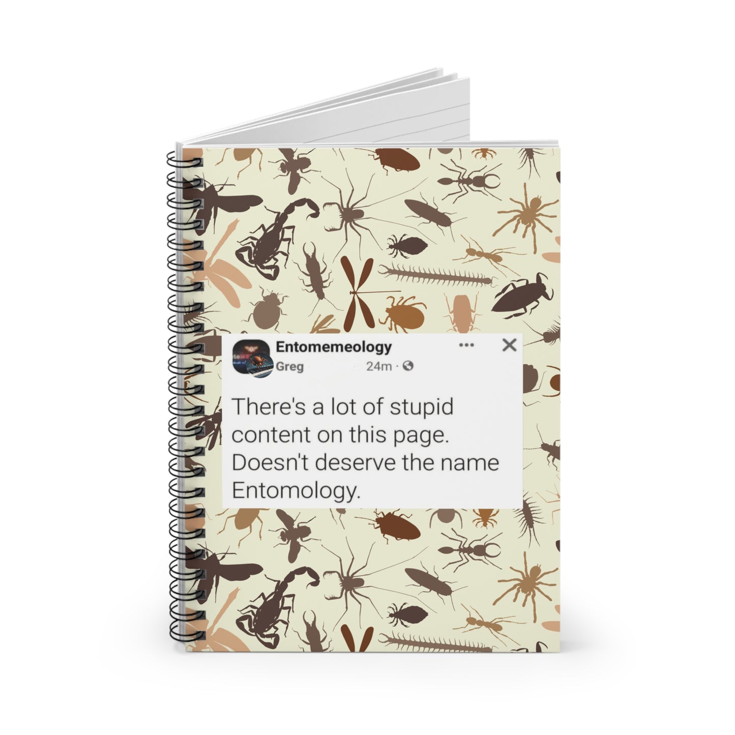Entomemeology-Greg-Inspired Spiral Notebook - Perfect for Insect Lovers, Educational Gifts, Nature Journals, Note-taking, Daily To-Do Lists