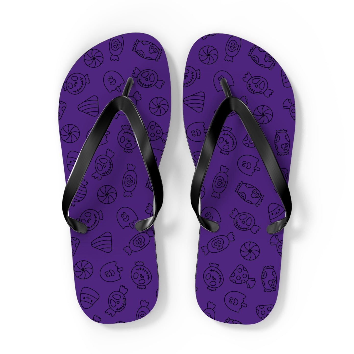 Windsor Wonders Purple Halloween Candy Flip Flops