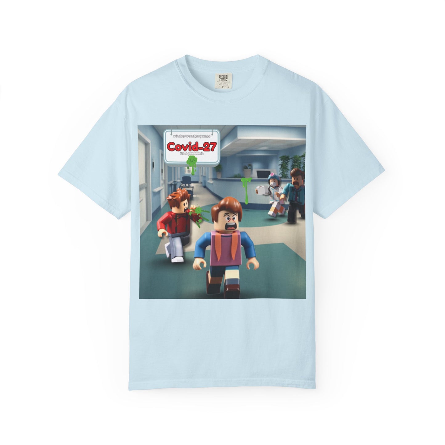 Covid-27 Pandemic Panic T-Shirt | Blocky Characters