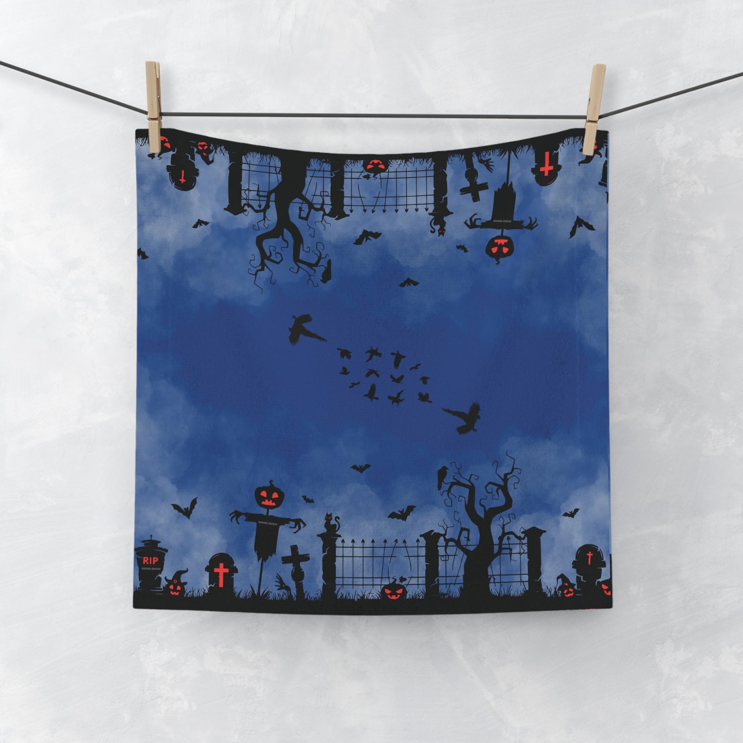 Windsor Wonders Dark Blue Graveyard Face Towel