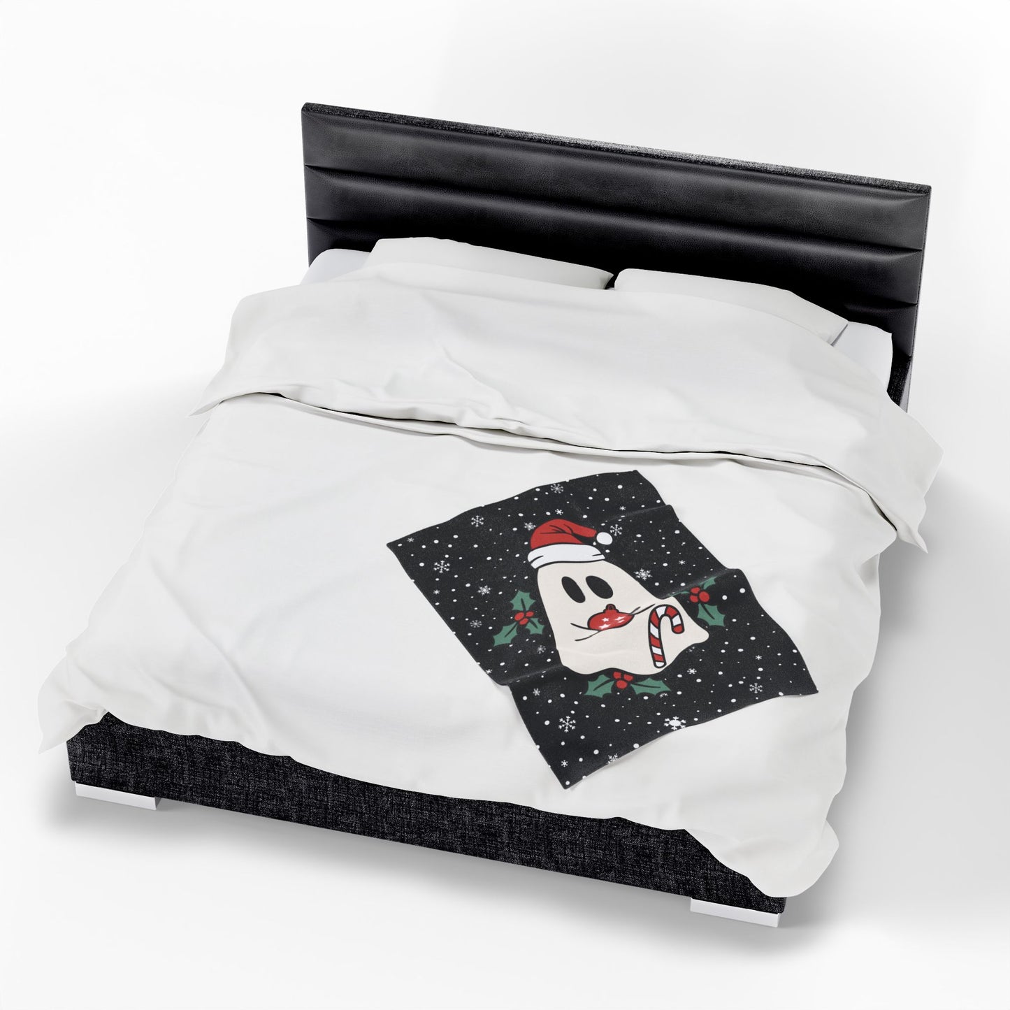 Big Festive Spirits Black Velveteen Plush Blanket