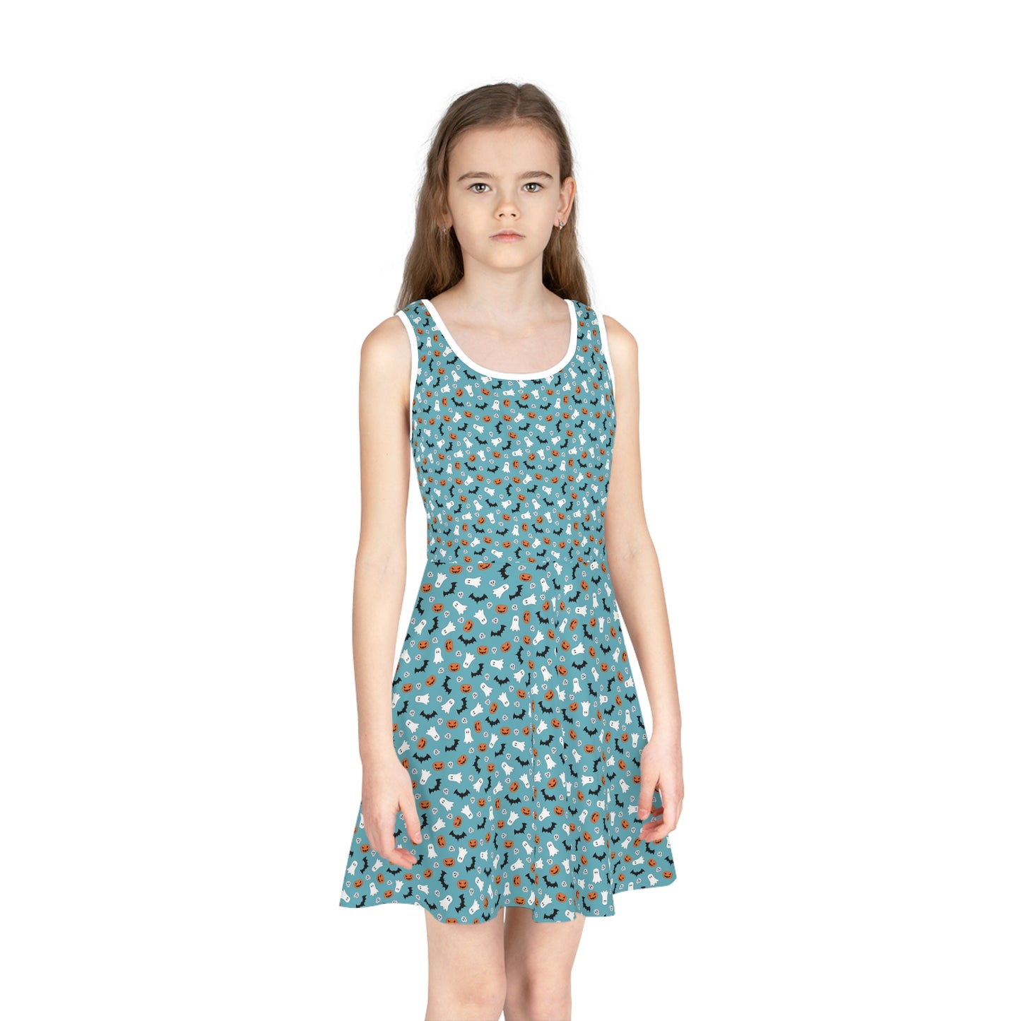 Blue Halloween Girls' Sleeveless Sundress (AOP)