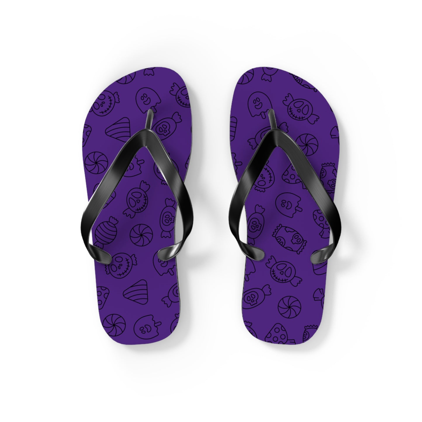Windsor Wonders Purple Halloween Candy Flip Flops