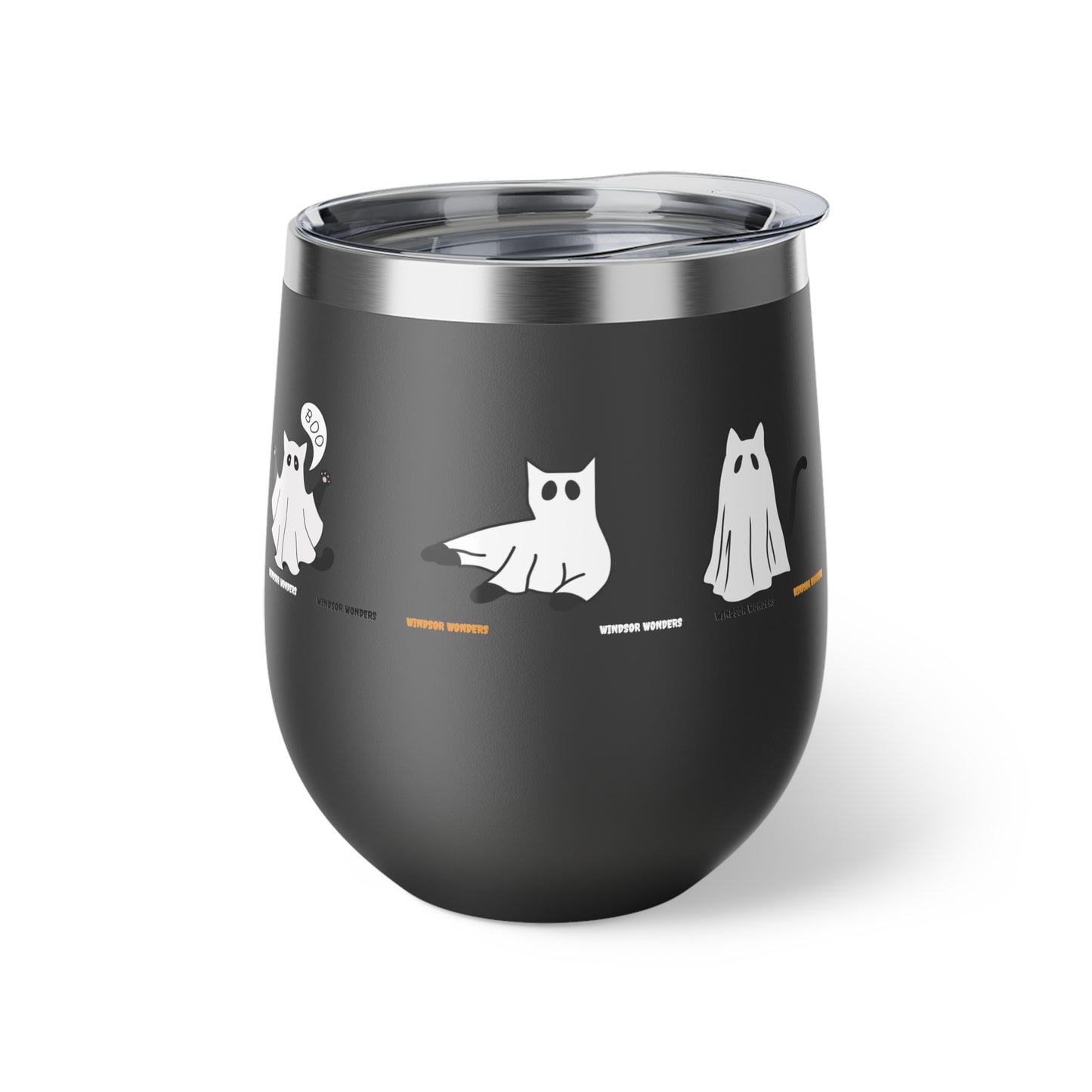 Windsor Wonders Ghost Cats Copper Vacuum Insulated Cup, 12oz