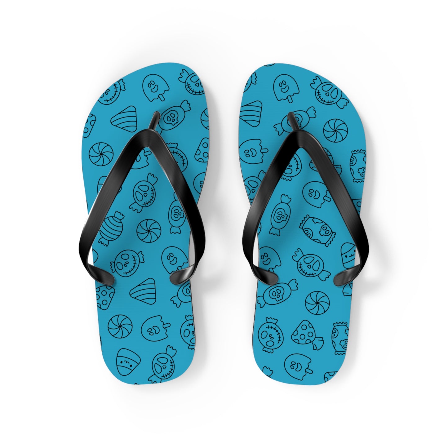Windsor Wonders Turquoise Halloween Candy Flip Flops