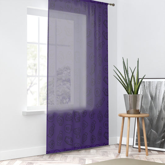 Windsor Wonders Purple Halloween Candy Window Curtain