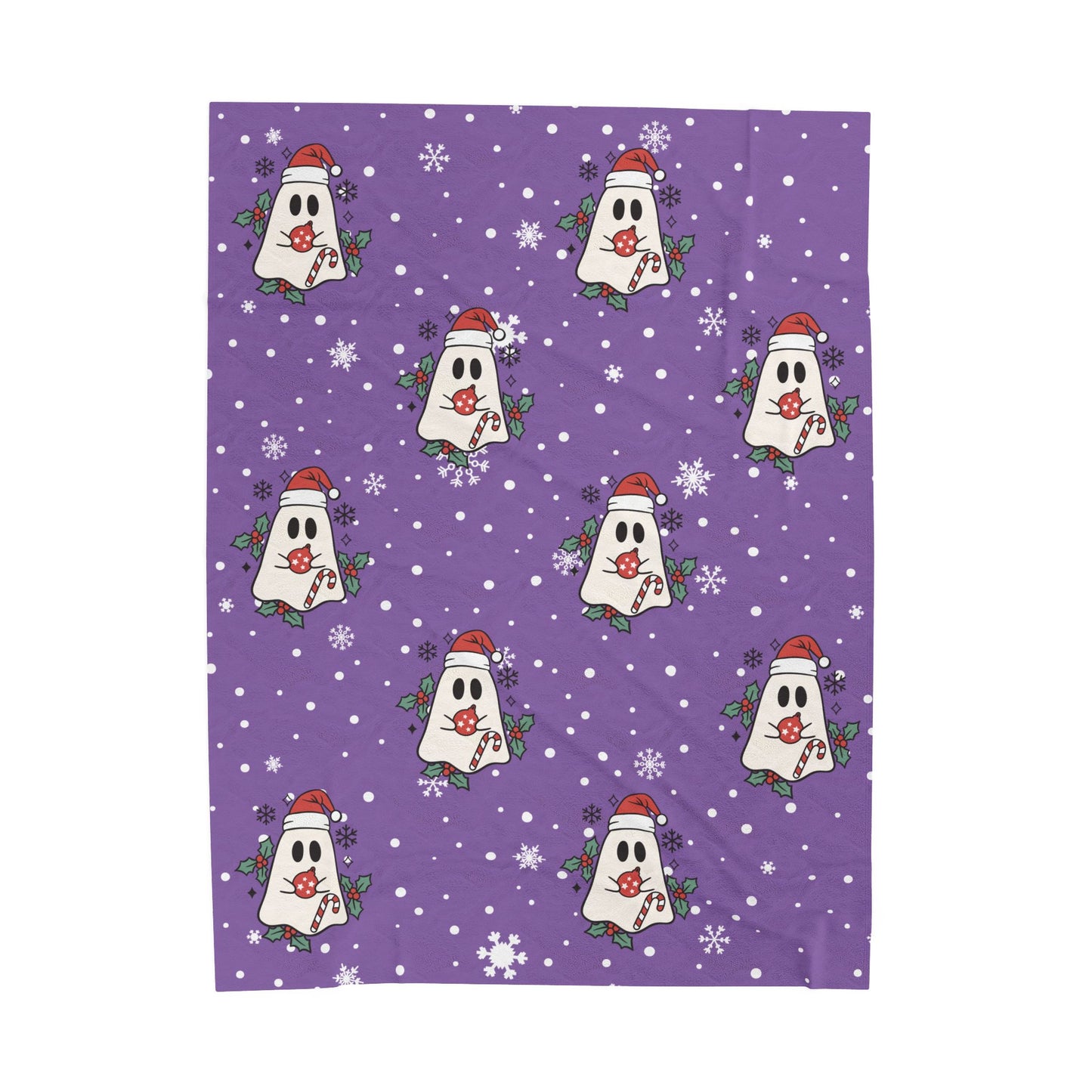 Festive Spirits Light Purple Velveteen Plush Blanket