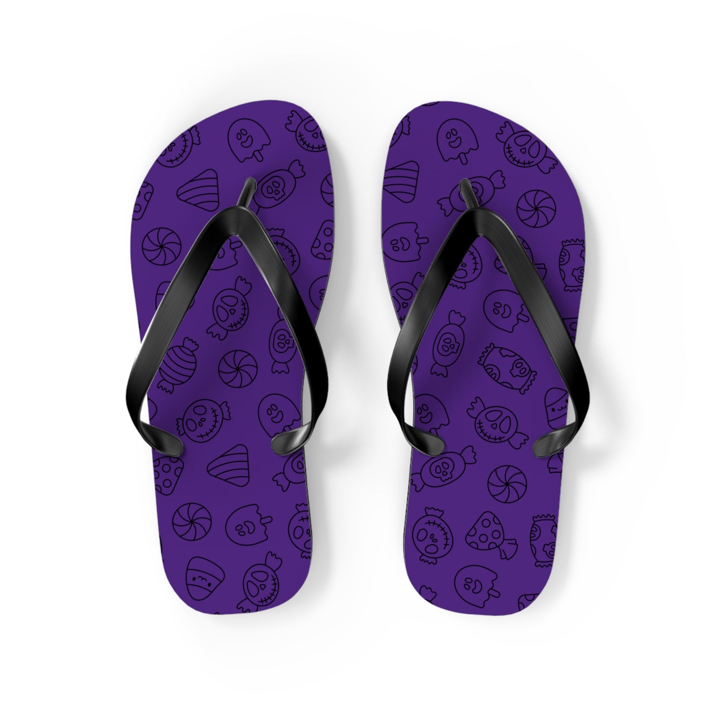 Windsor Wonders Purple Halloween Candy Flip Flops