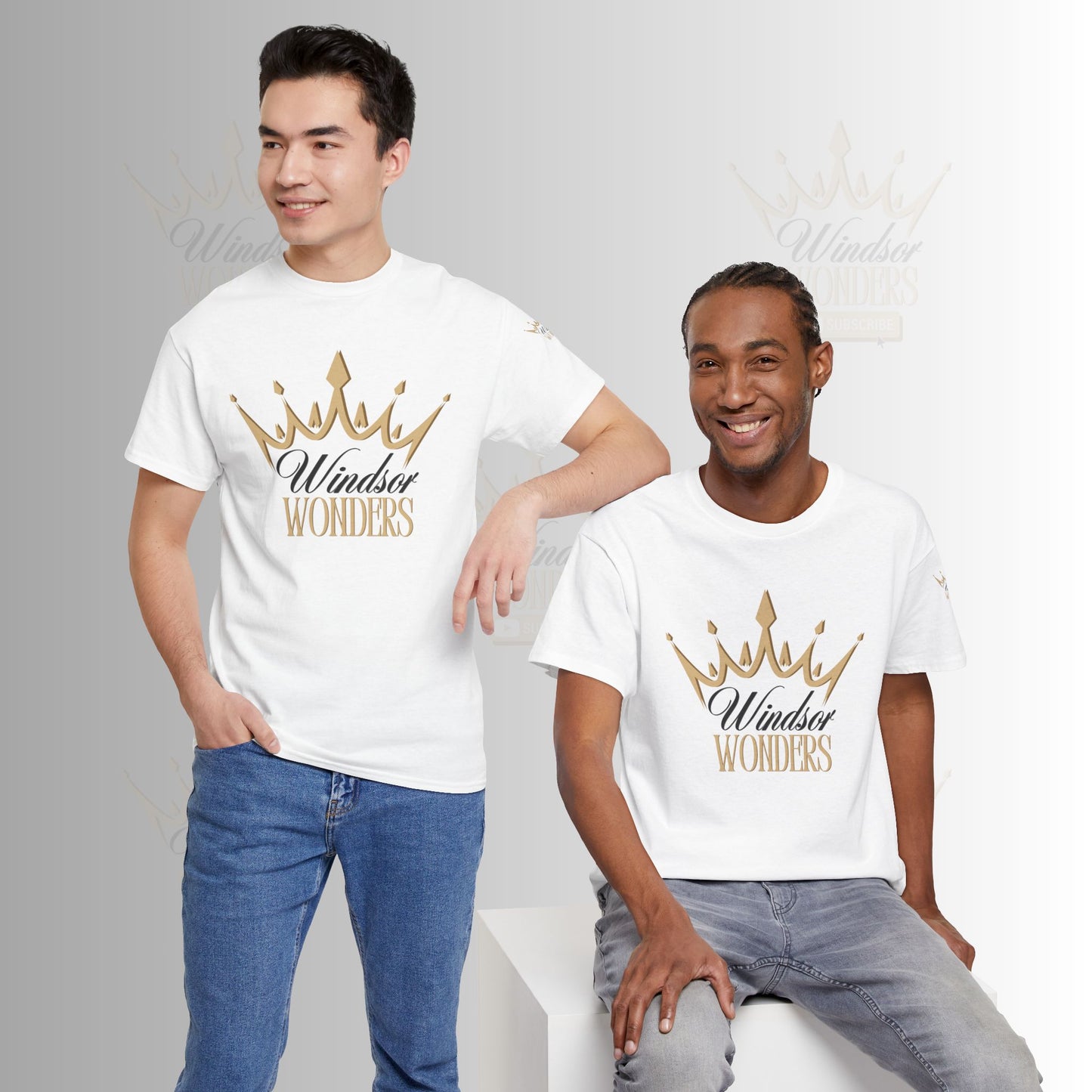 Windsor Wonders Crown Tee | Gold Graphic T-Shirt, Unisex Casual Wear, Birthday Gift, Royalty Theme, Comfortable Fashion