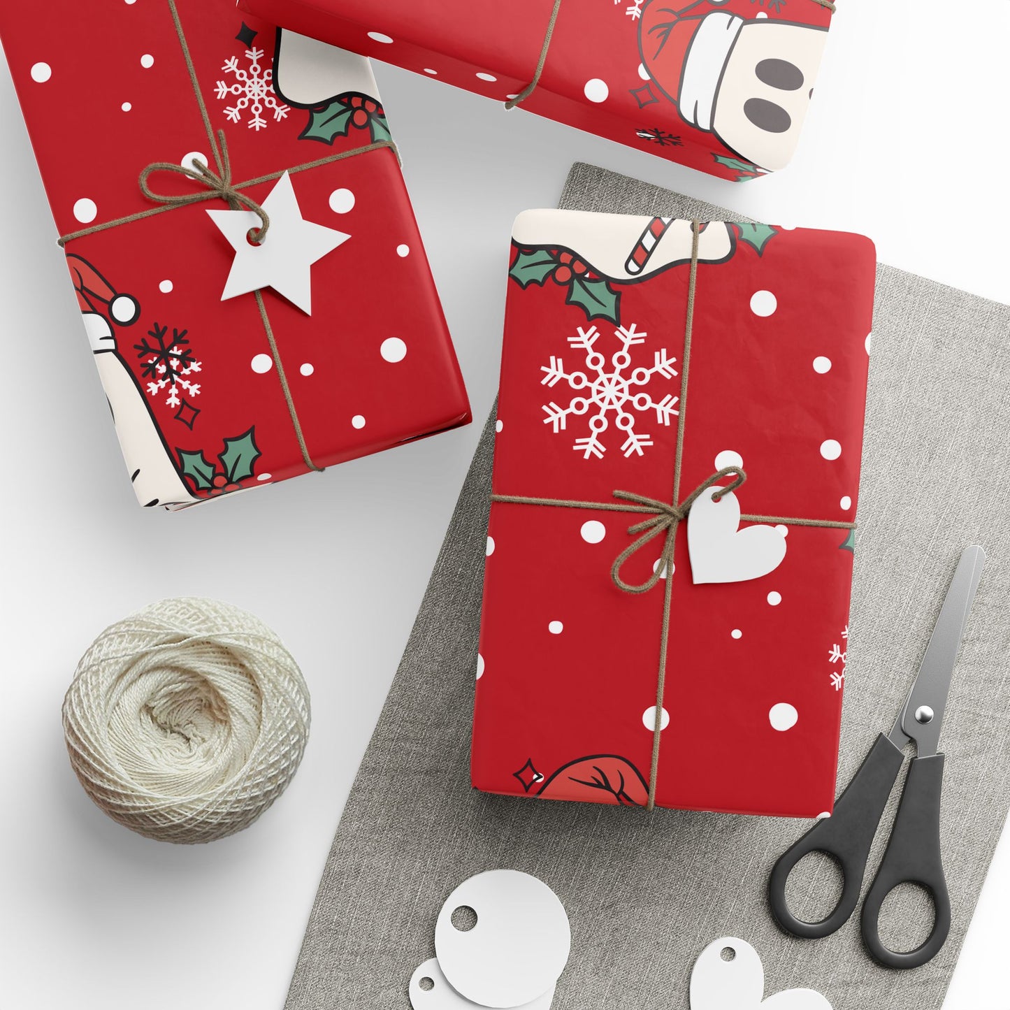Festive Spirits Wrapping Papers Dark Red