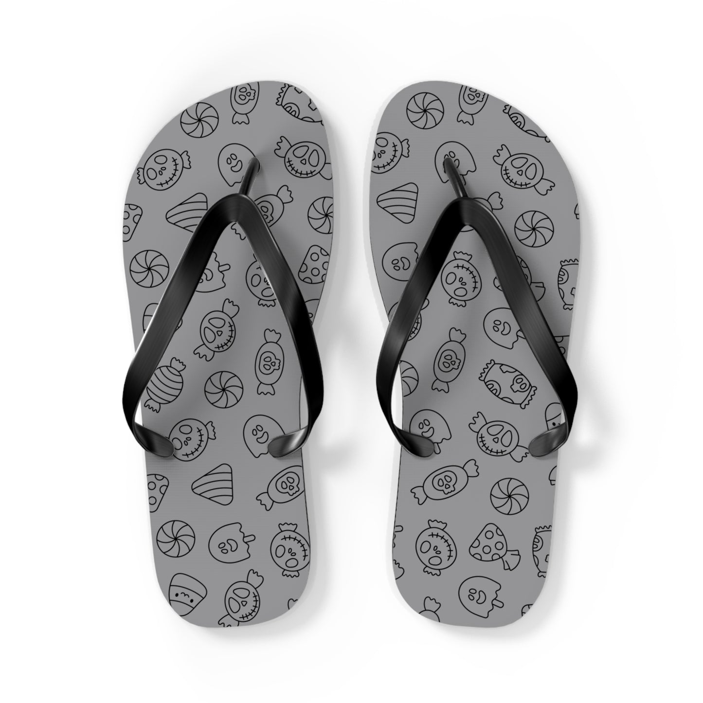 Windsor Wonders Grey Halloween Candy Flip Flops