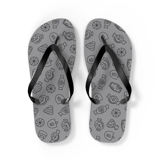Windsor Wonders Grey Halloween Candy Flip Flops