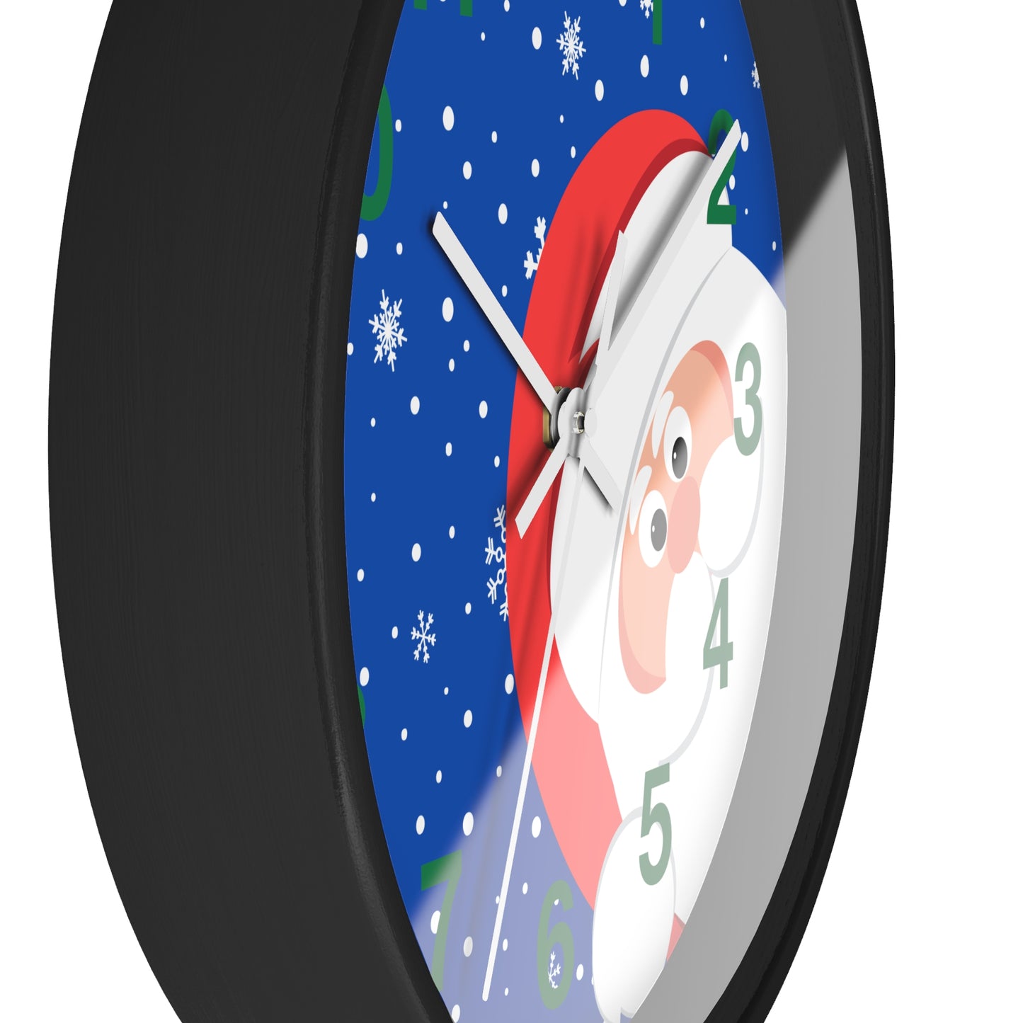 Santa's Watching Dark Blue Wall Clock