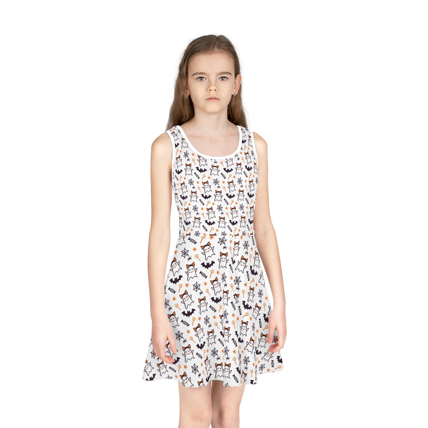 Cute Ghosts Girls' Sleeveless Sundress (AOP)
