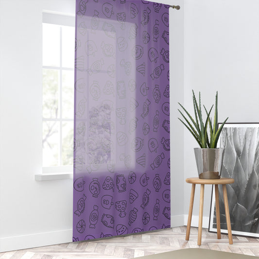 Windsor Wonders Light Purple Halloween Candy Window Curtain