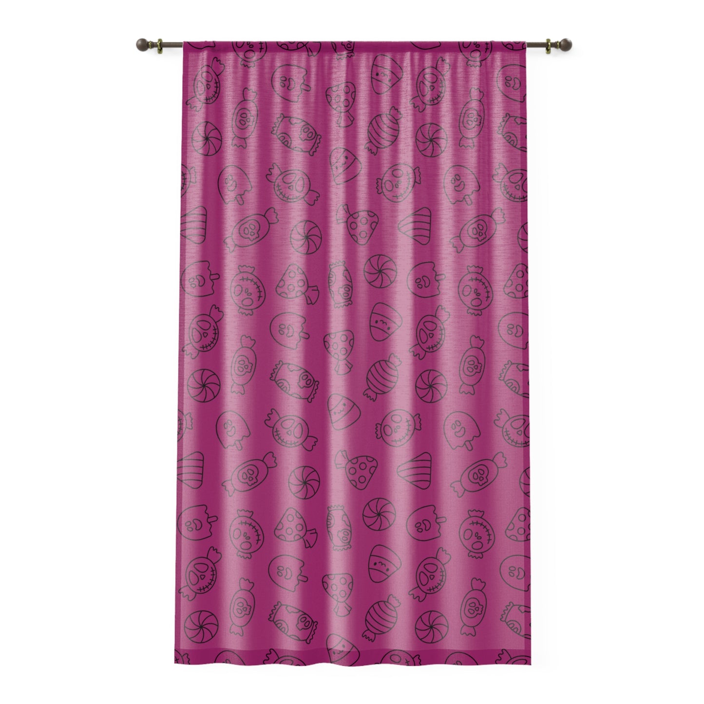 Windsor Wonders Pink Halloween Candy Window Curtain