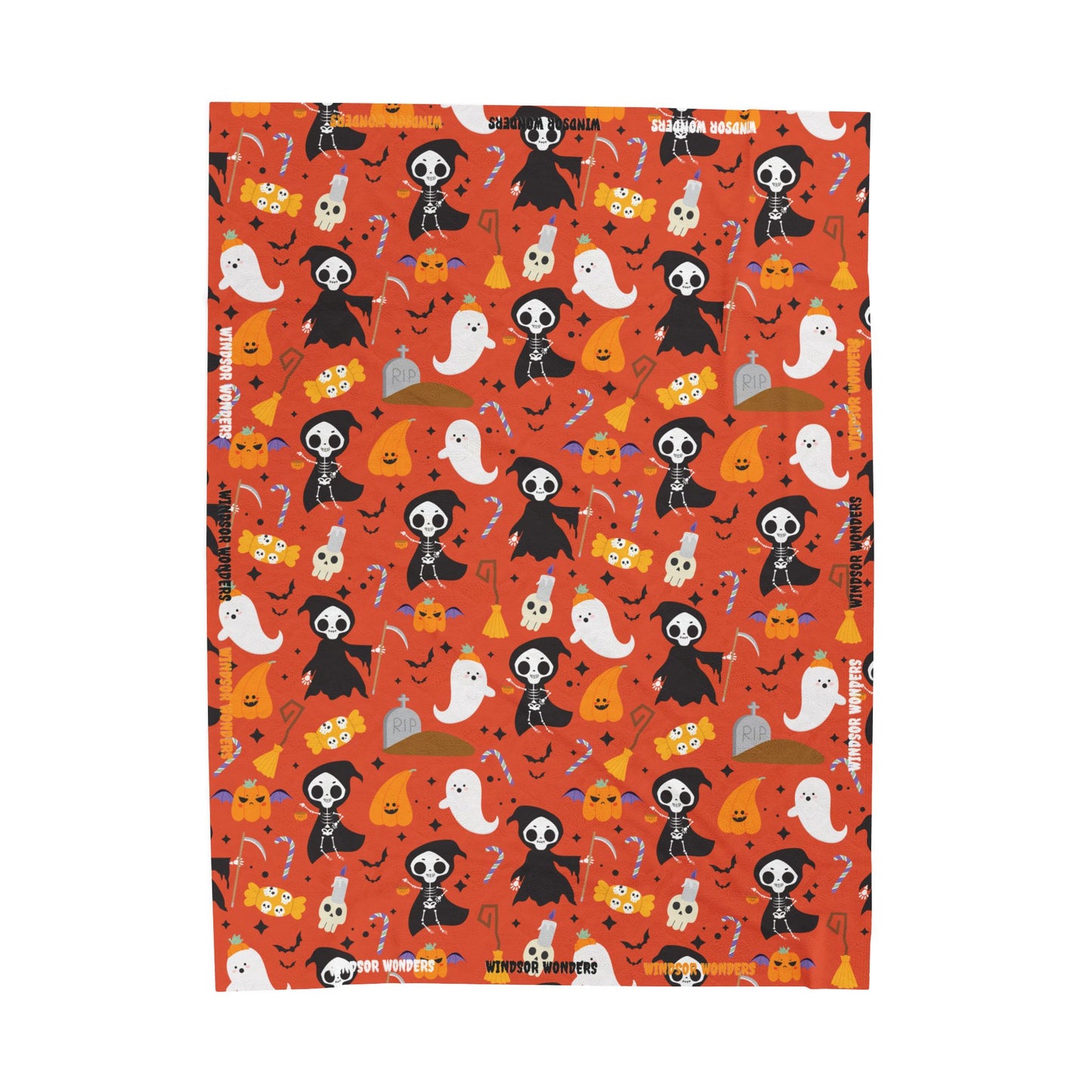 Windsor Wonders Reaper Halloween Velveteen Plush Blanket