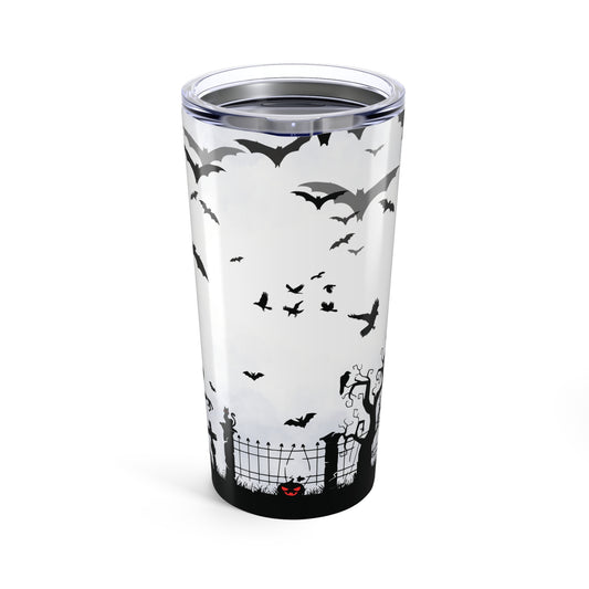White Graveyard Halloween Tumbler 20oz