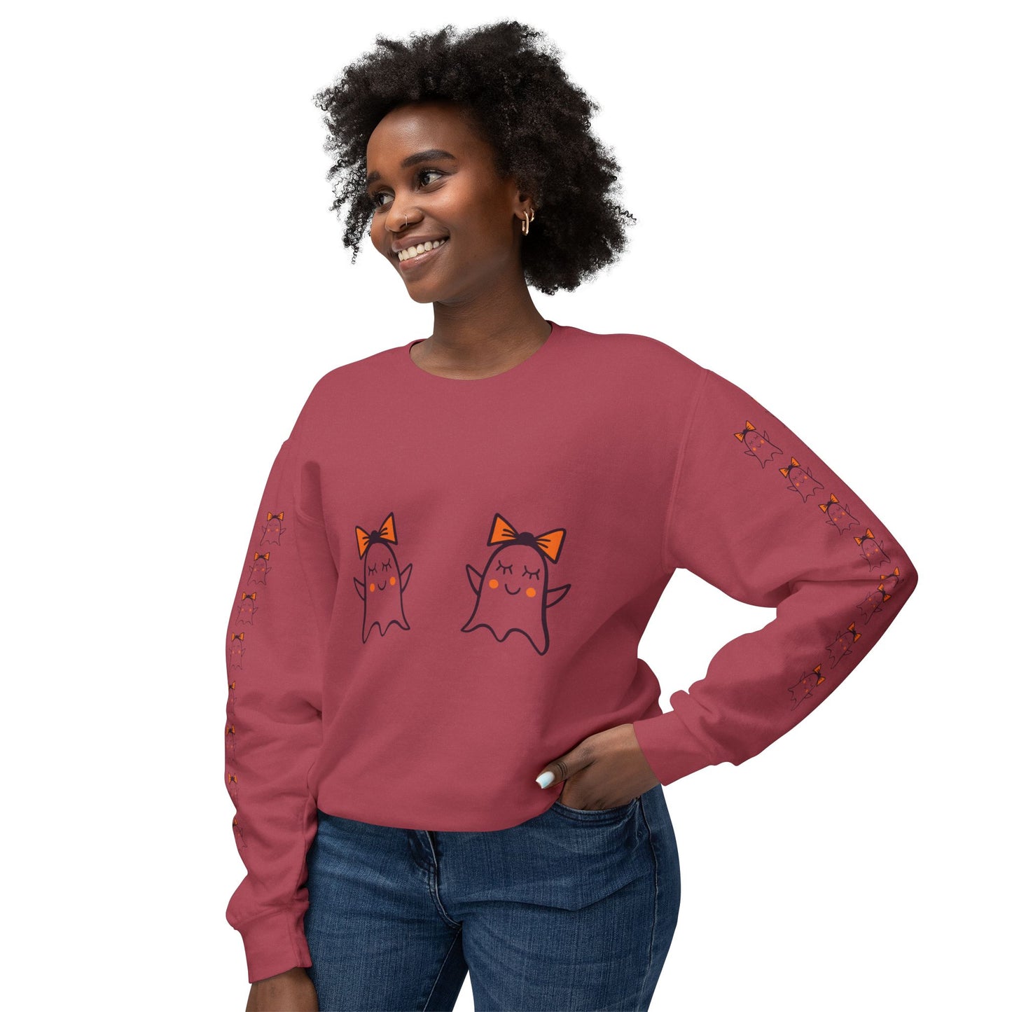 Cute Ghosts Unisex Lightweight Crewneck Sweatshirt