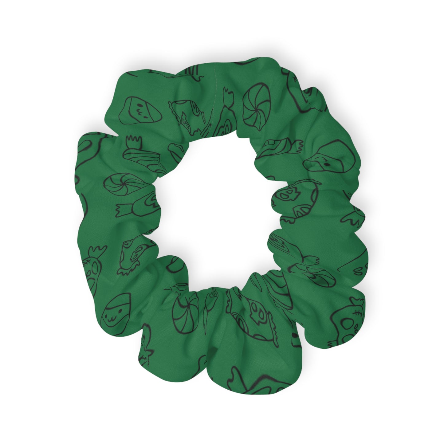 Windsor Wonders Dark Green Halloween Candy Scrunchie