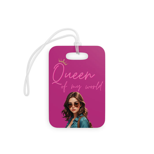 Queen of My World Addi Luggage Tags | Travel Accessories, Stylish Tags, Gift, Unique Travel Item, Essential Travel Gear